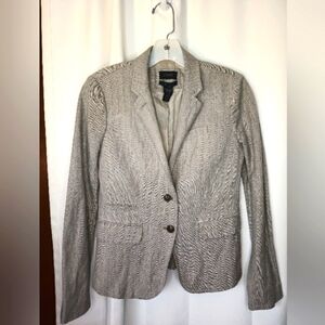 J Crew Schoolboy Blazer Womens 0 Beige Herringbone Two Button Classic Academia